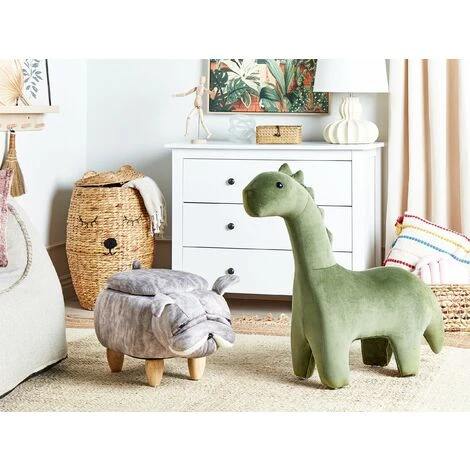 Modern Velvet Stool Solid Wood Legs Animal Footrest With Storage Grey Pug 4 Modern Velvet Stool Solid Wood Legs Animal Footrest With Storage Grey Pug - Image 2