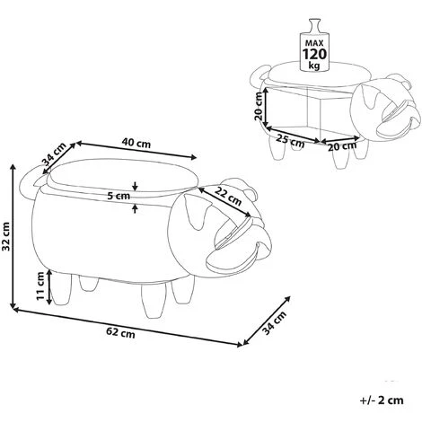 Modern Velvet Stool Solid Wood Legs Animal Footrest With Storage Grey Pug 5 Modern Velvet Stool Solid Wood Legs Animal Footrest With Storage Grey Pug - Image 3