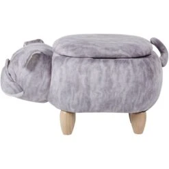 Modern Velvet Stool Solid Wood Legs Animal Footrest With Storage Grey Pug 11 Modern Velvet Stool Solid Wood Legs Animal Footrest With Storage Grey Pug -Fatboy Sales Store 93990069 5