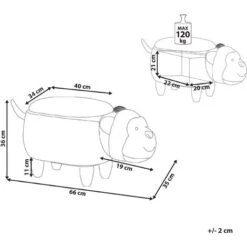 Modern Faux Leather Stool Distressed Solid Wood Animal Brown Monkey -Fatboy Sales Store 93990087 3