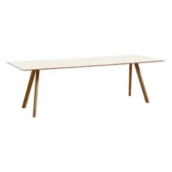 HAY CPH30 Table, 250 X 90 Cm, Lacquered Walnut - Off White Lino
