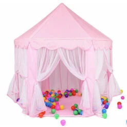 1.4m Pink Children's Play Tent Princess Castle Play Tent Toy House Fairy Princess Castle