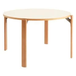 HAY Rey Table, 128 Cm, Golden - Ivory White