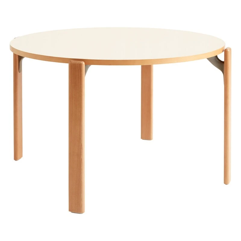 HAY Rey Table, 128 Cm, Golden - Ivory White