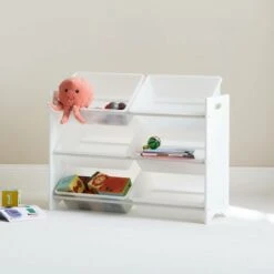 Storage Combination With 6 Boxes For Kids Toy, 84x29.5x60cm - Tobias - White -Fatboy Sales Store 95290310 3
