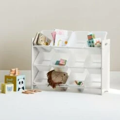 Storage Combination With 12 Boxes For Kids Toy, 84x29.5x60cm - Tobias - White -Fatboy Sales Store 95446192 3