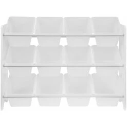 Storage Combination With 12 Boxes For Kids Toy, 84x29.5x60cm - Tobias - White -Fatboy Sales Store 95446192 4
