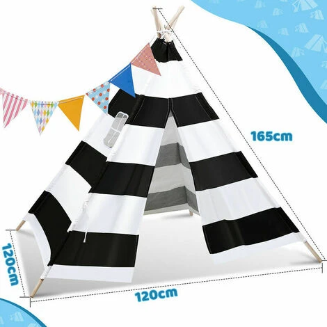 Tipi Tent Children's Tent Pennant Chain Garden Tent Indian Tent Play Tent Children's Tent 120x120CM 4 Tipi Tent Children's Tent Pennant Chain Garden Tent Indian Tent Play Tent Children's Tent 120x120CM - Image 2