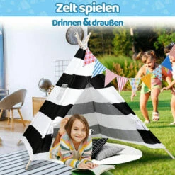 Tipi Tent Children's Tent Pennant Chain Garden Tent Indian Tent Play Tent Children's Tent 120x120CM 10 Tipi Tent Children's Tent Pennant Chain Garden Tent Indian Tent Play Tent Children's Tent 120x120CM -Fatboy Sales Store 95579757 4