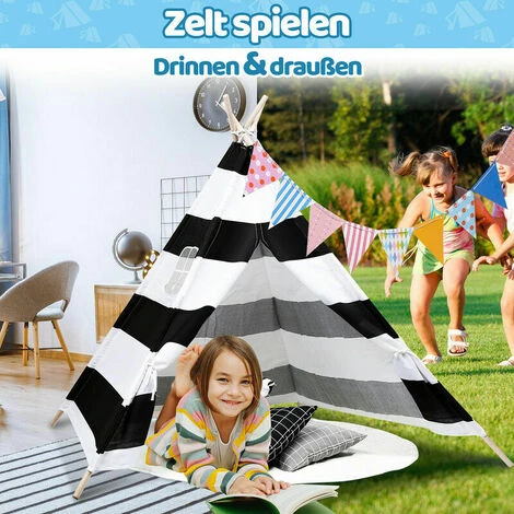 Tipi Tent Children's Tent Pennant Chain Garden Tent Indian Tent Play Tent Children's Tent 120x120CM 6 Tipi Tent Children's Tent Pennant Chain Garden Tent Indian Tent Play Tent Children's Tent 120x120CM - Image 4