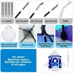 For Toddler Kids - Ideal Gifts For Indoor And OutdoorInteresting Foldable Space/Dinosaur Play Tent2 -Fatboy Sales Store 95656690 3