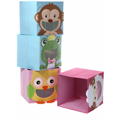 Cartoon Toy Storage Non-woven Fabric Storage Box Clothes Toys Storage Box Animal Design Collapsible Storage Box 27 27 27 Cm Pink Bird 1 Piece 5 Cartoon Toy Storage Non-woven Fabric Storage Box Clothes Toys Storage Box Animal Design Collapsible Storage Box 27 27 27 Cm Pink Bird 1 Piece - Image 3