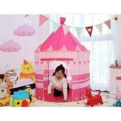 Kids Play Tent Portable Yurt Style Castle Play Tent Kids Tent Playhouse Indoor Outdoor Children's Playhouse For Boys Girls (Blue) -Fatboy Sales Store 96004226 5