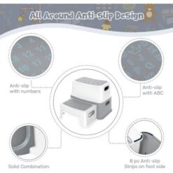 Toddler Step Stool, Kids Step Stool, Child Stool 2 Step Non-Slip Toddler Step Stool For Bathroom/Pottery Training/Kitchen -Fatboy Sales Store 96834842 4