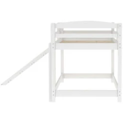 Bunk Beds Single Bunk Bed With Convertible Slide And Ladder,White -Fatboy Sales Store 99410492 5