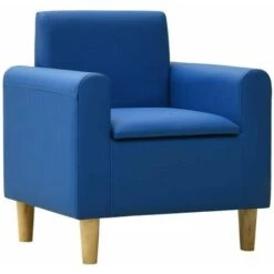 Blue Leatherette Children's Sofa