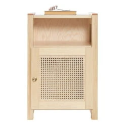 Lundia Classic Nightstand With Door, Pine - Rattan -Fatboy Sales Store AA5578 Lundia