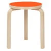 Artek Aalto Stool 60, Orange Linoleum - Birch -Fatboy Sales Store AK071999 4186 2
