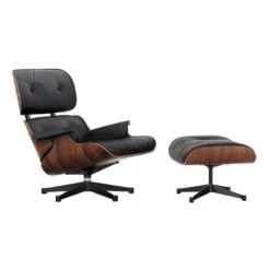 Vitra Eames Lounge Chair&Ottoman, Classic Size, Palisander - Black