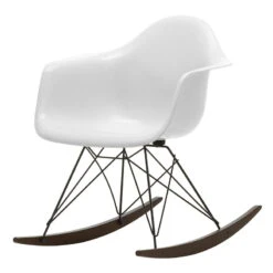 Vitra Eames RAR Rocking Chair, White - Basic Dark - Dark Maple