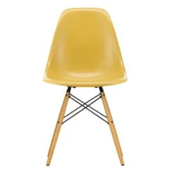 Vitra Eames DSW Fiberglass Chair, Light Ochre - Maple