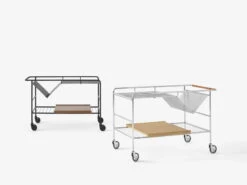 &Tradition Alima NDS1 Trolley, Matt Black - Lacquered Walnut -Fatboy Sales Store Alima NDS1 Matt Black w Walnut Tray amp Chrome w Walnut Tray