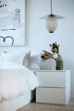 Lundia Fuuga Nightstand With Two Drawers, White -Fatboy Sales Store B691 rekvi Lundia