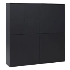 Lundia Fuuga Cabinet With Doors, 128 X 132 Cm, Black
