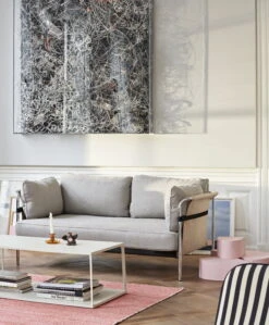 HAY Eiffel Coffee Table, Rectangle, 110 X 50 Cm, Warm Sand -Fatboy Sales Store Can 2 seater Roden 04 natrual canvas chrome base Eiffel Coffee Table Rectangular warm sand Flare amber