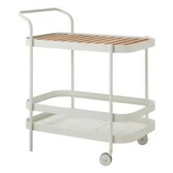 Cane-line Roll Bar Trolley, Teak - White -Fatboy Sales Store Cane Line 5102AW 1 ee