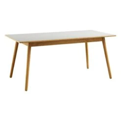 FDB Møbler C35B Dining Table, 160 X 82 Cm, Oak - Light Grey Linoleum