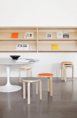 Artek Aalto Stool 60, Orange Linoleum - Birch -Fatboy Sales Store FDSxArtek Aalto Stool 60 web 3000px srgb 4 EE 1