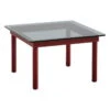 HAY Kofi Table 60 X 60 Cm, Barn Red Lacquered Oak - Grey Glass -Fatboy Sales Store HA941725 Kofi 60x60 grey tinted glass tabletop barn red wb lacquer oak frame EE