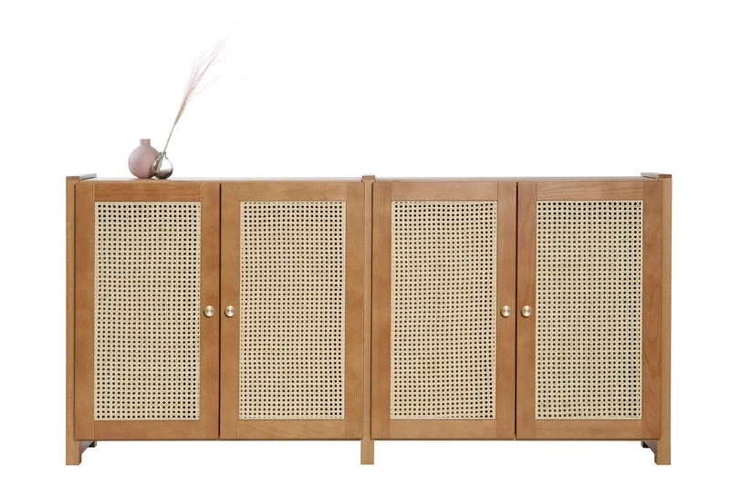 Lundia Classic Sideboard W/ Rattan Doors, Brown Lacquered 4 Lundia Classic Sideboard W/ Rattan Doors, Brown Lacquered - Image 2