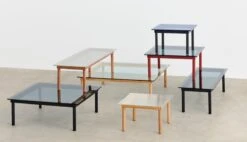 HAY Kofi Table 140 X 50 Cm, Black Lacquered Oak - Grey Glass -Fatboy Sales Store Kofi family