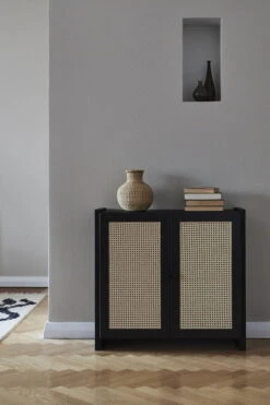 Lundia Classic Cabinet W/ Rattan Doors, 84 X 79 Cm, Black Lacquered -Fatboy Sales Store Kopio tiedostosta 2020 11 09 Lundia48112