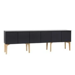 Lundia Fuuga TV Table With Doors, Black - Oak