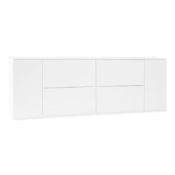 Lundia Fuuga Sideboard, 192 Cm, Drawers And Vertical Doors, White