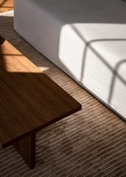 MENU Androgyne Lounge Table, Dark Oak -Fatboy Sales Store MENU Androgyne Lounge Table Houkime Rug Offset Loose Cover 1