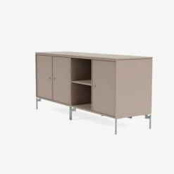 Montana Furniture Save Low Sideboard, Matt Chrome Legs - 137 Mushroom -Fatboy Sales Store MONSAVE CHROME LEGS 137 MUSHROOM 1