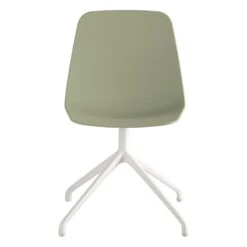 Viccarbe Maarten Chair, Pyramid Swivel Base, White - Dusty Green