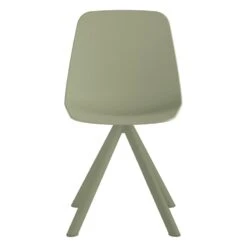 Viccarbe Maarten Chair, Metal Swivel Base, Dusty Green
