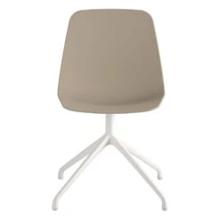 Viccarbe Maarten Chair, Pyramid Swivel Base, White - Taupe