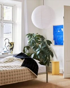 HAY Slit Table, 35 Cm, High, Light Yellow -Fatboy Sales Store Mega Dot black and cream Slit Table light yellow Rice Paper Shade