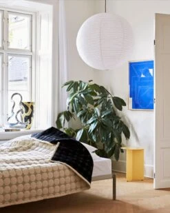 HAY Slit Table, 35 Cm, High, Light Yellow -Fatboy Sales Store Mega Dot black and cream Slit Table light yellow Rice Paper Shade