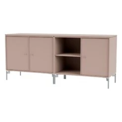 Montana Furniture Save Low Sideboard, Matt Chrome Legs - 137 Mushroom