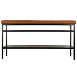 Maze Nancy Bench, Black - Cognac