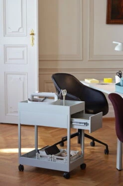 HAY New Order Trolley A, Light Grey -Fatboy Sales Store New Order Trolley light grey AAC 153 Silk SIL0842 black base Tool Box light grey Anything Scissors warm yellow Colour Crate light grey