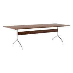 &Tradition Pavilion AV24 Table, Chrome - Lacquered Walnut