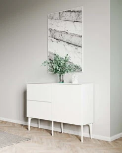 Lundia Fuuga Sideboard, 128 Cm, White - White -Fatboy Sales Store Scene 01 Lundia Fuuga sideboard twopart 4doors1door 128x92x3428white legs29 03